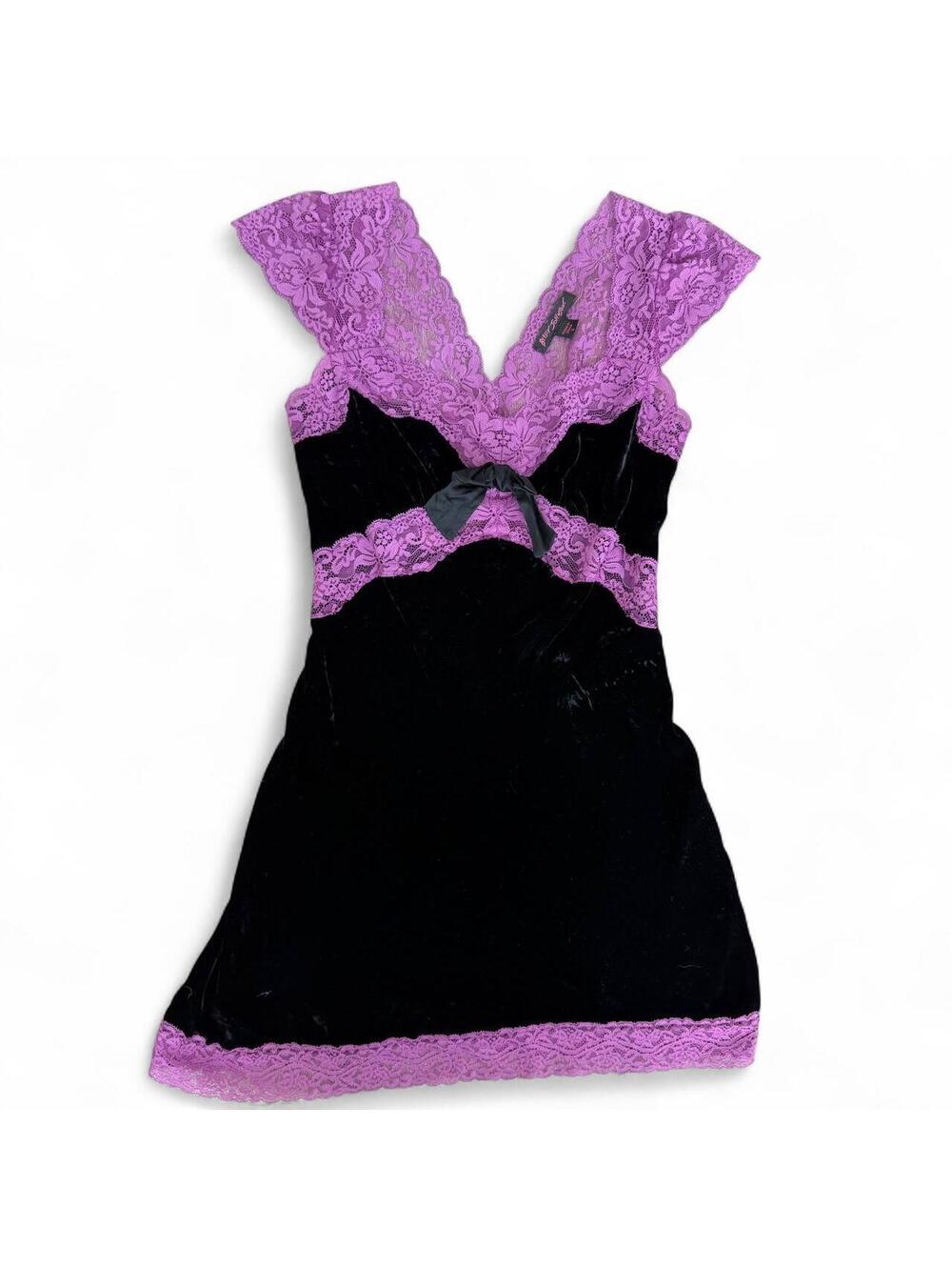Rare Betsey Johnson Black Label Whimsigoth Velvet Silk Blend Dress